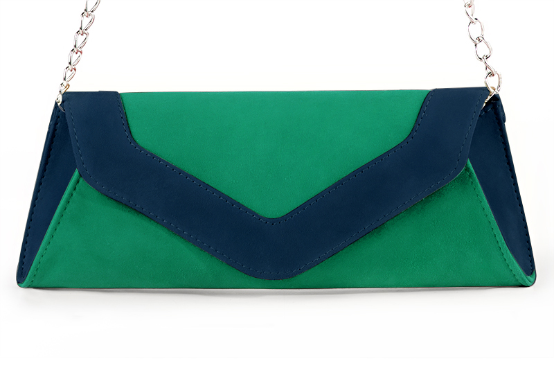 Pochette femme habillee vert emeraude et bleu marine Mariages et ceremonies Chaussures assorties Modele Pochette Hidalgo